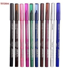 Lot de 10 crayons à paupières professionnels étanches et colorés pour eye-liner