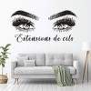 lyclff Motif Français Salon De Beauté Décoration Extensions de Cils Signe Vinyle Stickers Magique Cils Cils Fenêtre Autocolla