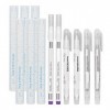 Lot de 6 Stylos Marqueurs de Tatouage, Stylo Marqueur de Peau à Pointe Chirurgicale Professionnelle, Stylos Marqueurs de Tato