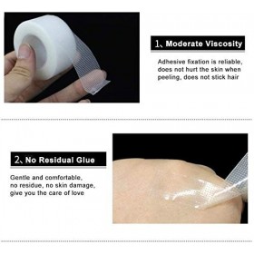 Ruban dextension de cils - 5 Rouleaux Transparent médical PE bande Respirant, Ruban de Cils Papier Tissu Ruban de Cils pour 