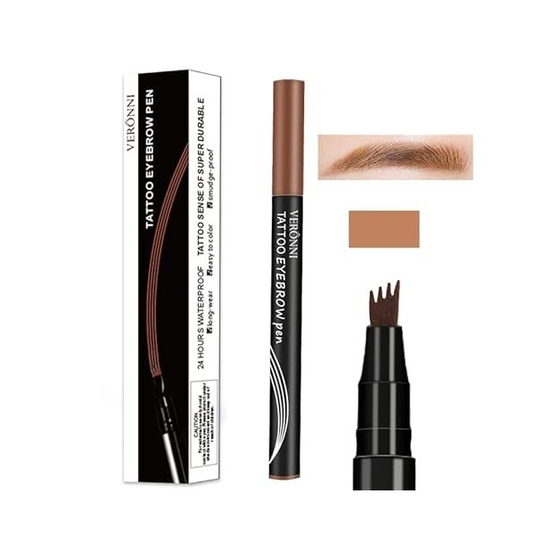 Anjoize Eyebrow Pen, Anjoize 4-Tip Microblade Brow Pen, Anjoize Eyebrow Microblade Pen, Fine-Stroke, Long Lasting, Waterproof