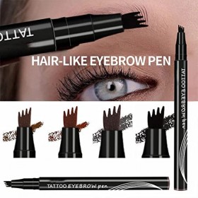 Anjoize Eyebrow Pen, Anjoize 4-Tip Microblade Brow Pen, Anjoize Eyebrow Microblade Pen, Fine-Stroke, Long Lasting, Waterproof