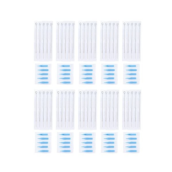 Ensemble de Tatouage Jetable 50 Pièces, 1RL 3RL 5RL 7RL 9RL 3DT 5DT 7DT 9DT Ensemble Daiguilles de Tatouage Médical Jetables