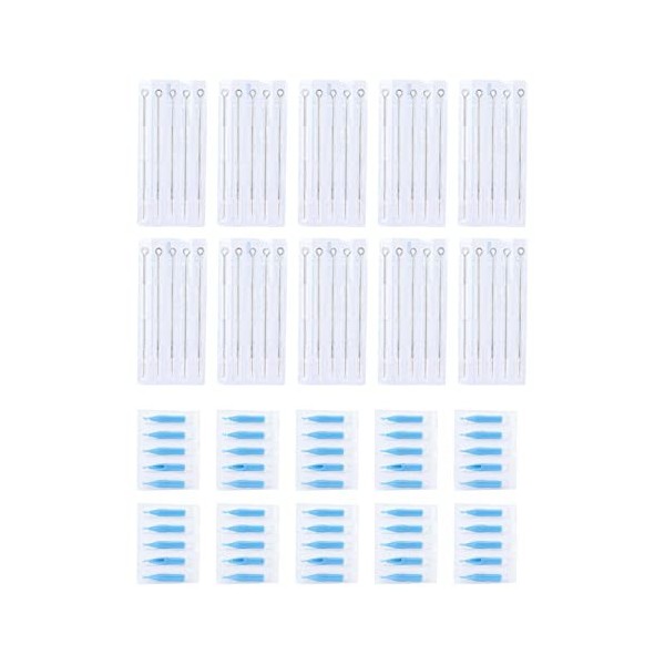 Ensemble de Tatouage Jetable 50 Pièces, 1RL 3RL 5RL 7RL 9RL 3DT 5DT 7DT 9DT Ensemble Daiguilles de Tatouage Médical Jetables