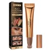 & Contour & Highlighter Wand, Liquid Glitter Face Highlighter Stick With Cushion Applicator, Maquillage Léger Et Mélangeable 