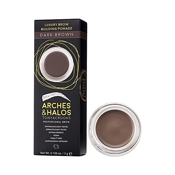 Arches & Halos Luxury Brow Building Pomade - Warm Brown - Tinting Brow Definer for Sculpting and Shaping Eyebrows - Soft, Smu