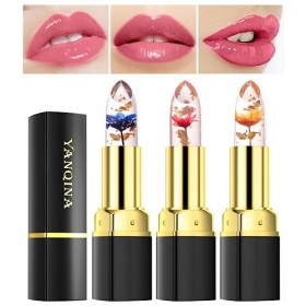 Set de rouge à lèvres changeant de couleur Flower Jelly, brillant à lèvres changeant de couleur Magical Crystal, hydratation 