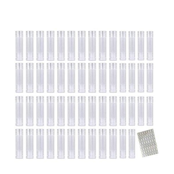 Lipgloss Tube Vide Gloss 54pcs Transparent Baume À Lèvres 5g Baume à Lèvres Vide pour DIY Fait Maison Réutilisable avec Couve