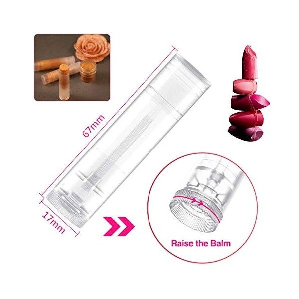 Lipgloss Tube Vide Gloss 54pcs Transparent Baume À Lèvres 5g Baume à Lèvres Vide pour DIY Fait Maison Réutilisable avec Couve