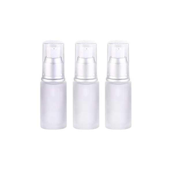 Lot de 3 flacons de voyage rechargeables en verre mat 15 ml/15 g, translucide, 15ML/0.5OZ