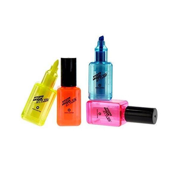 Mustard NG6015 Surligneurs fluos Vernis à ongles High styler Multicolore Set de 4 assortis