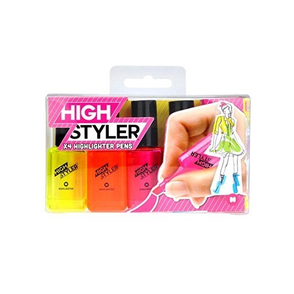 Mustard NG6015 Surligneurs fluos Vernis à ongles High styler Multicolore Set de 4 assortis