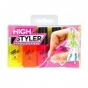 Mustard NG6015 Surligneurs fluos Vernis à ongles High styler Multicolore Set de 4 assortis