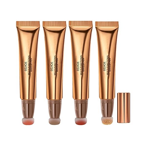 Eteslot 4PCS New Bronzer Stick Contouring Stick, Contouring Maquillage Stick Contouring Visage, Hiligter Maquillage Femme, Cr