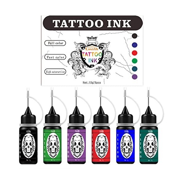 Kit de tatouage temporaire Encre à main levée Gel de tatouage semi- Tatouage gratuit Tatouages de Faux Taches de rousseur Tem