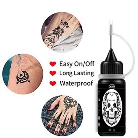 Kit de tatouage temporaire Encre à main levée Gel de tatouage semi- Tatouage gratuit Tatouages de Faux Taches de rousseur Tem