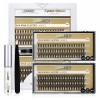 LASHVIEW Kit dextension de cils, individuels naturels, en grappe de mink,cils inférieurs, avec colle et pincette