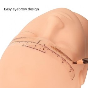 100pcs Règle de Sourcil Jetable, échelle Transparente, Autocollants de Sourcil de Microblading, Adhésif, Aide pour les Sourci