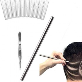 Stylo de Sculpture de Cheveux, Stylo de Rasoir Gravure de Cheveux Multifonctionnel, Pour la Formation de Sourcils de Cheveux,