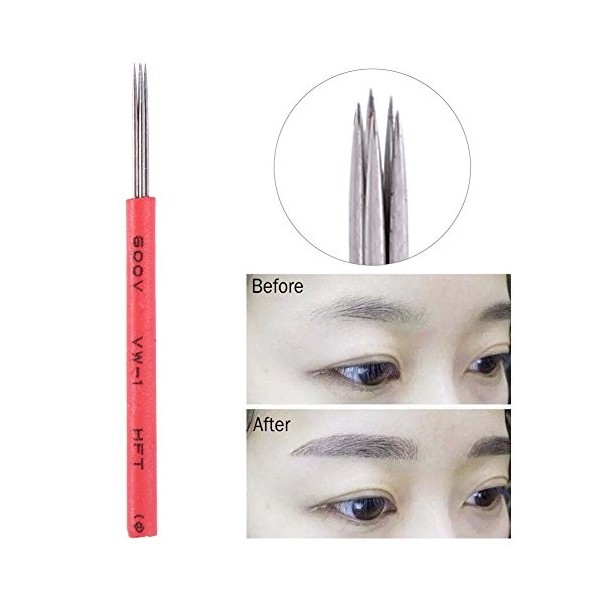 Aiguille dombrage 50PCS R5, Lame à sourcils pour le maquillage des sourcils semi-permanent, Aiguille à tatouer R5, Pour les 