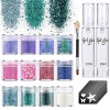 Pure Vie Kit Tatouage Paillette Enfant, Tatouage Temporaire 24 Couleurs de Paillettes 5 Pinceau 2 Colles et Pochoirs pour Cor