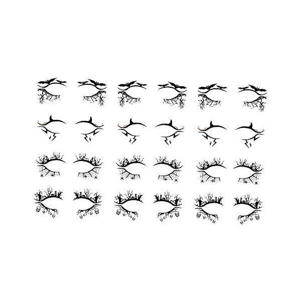 minkissy 12 Paires Eye Liner Halloween Stickers Autocollant De Tatouage De Visage Autocollant Doeil Dhalloween Eye-liner Ai