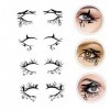 minkissy 12 Paires Eye Liner Halloween Stickers Autocollant De Tatouage De Visage Autocollant Doeil Dhalloween Eye-liner Ai