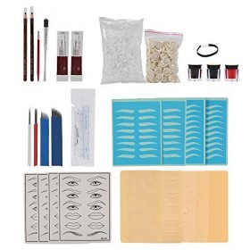 Ensemble complet de tatouage de sourcil de sourcil, peau dexercice de tatouage + huiles de tatouage + pochoir de Synophridia