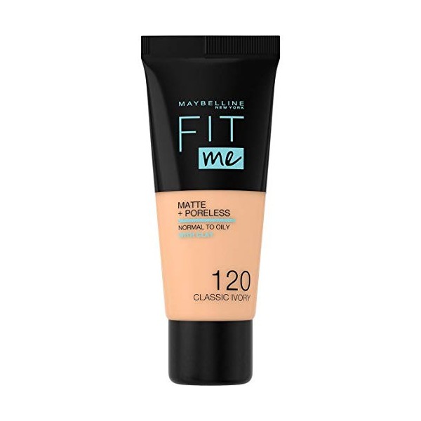 Maybelline New-York - Fond de teint Fluide Fit Me Matte & Poreless - Peaux normales à grasses - Teinte : 120 Natural Beige - 