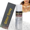 Spray Paillette Cheveux et Corps,Glitter Makeup Spray Poudre Ultrafine pour Paillettes Visage Festival Maquillage Paillette F