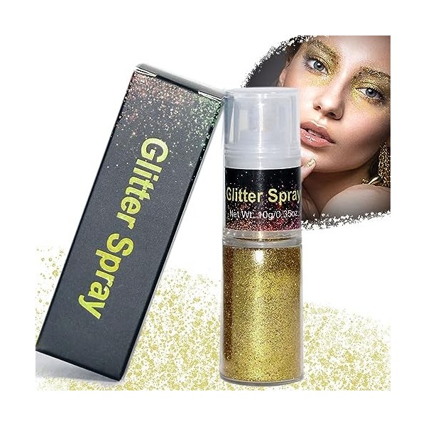 Spray Paillette Cheveux et Corps,Glitter Makeup Spray Poudre Ultrafine pour Paillettes Visage Festival Maquillage Paillette F