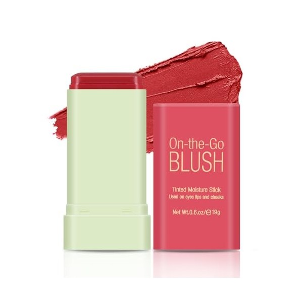 Boobeen Multi-Use Maquillage Blush Stick Hydratant Solide Teinté Imperméable Longue Durée pour les Yeux, Lèvres et Joues