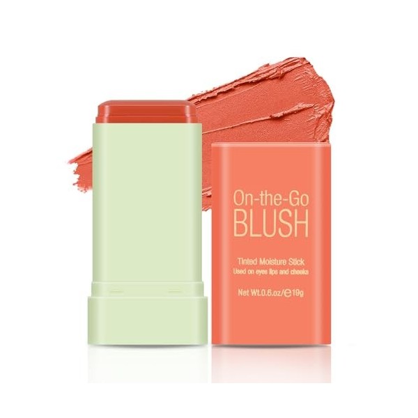 Boobeen Multi-Use Maquillage Blush Stick Hydratant Solide Teinté Imperméable Longue Durée pour les Yeux, Lèvres et Joues