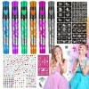 15 Pièces Stylos Tatouage Enfant, Stylos Gel à Paillettes Tatouage, Stylos Tatouage Tatouage Temporaire pour Enfants, Tatouag