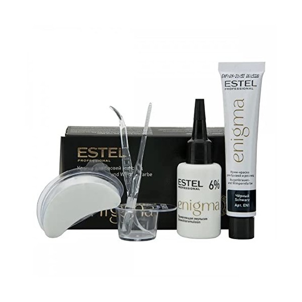 ESTEL Enigma COULEUR POUR SOURCILS ET CILS ENIGMA NOIR 40 ml Donnera une Couleur Riche à Vos Cils et Sourcils et Rendra Votre