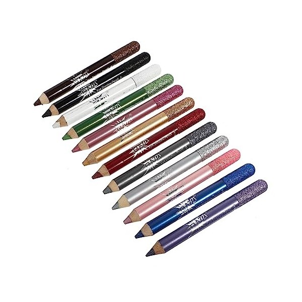 FOMIYES 12 Pièces Crayon Fard à Paupières Nacré Shimmer Fard à Paupières Stick Waterproof Fard à Paupières Crayons De Fard à 