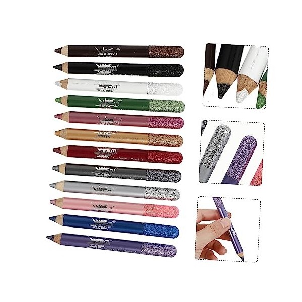 FOMIYES 12 Pièces Crayon Fard à Paupières Nacré Shimmer Fard à Paupières Stick Waterproof Fard à Paupières Crayons De Fard à 