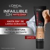 LOréal Paris - Fond de Teint Mat Haute Couvrance Waterproof - Longue Tenue - Léger & Matifiant - SPF 25 - Infaillible 32H Ma