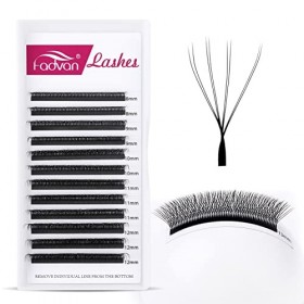 FADVAN W 8D de Cils Bouquet Prefait 0.07D Curl Mixed 8-12mm Cils Volume Russe Professionnel Cils Forme de W Extension de Cils
