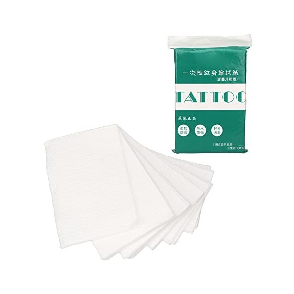 Papier de Tatouage Jetable de 68 Feuilles, Papier de Lingettes Sèches pour Tatouage, Papier de Lingettes Sèches pour Tatouage