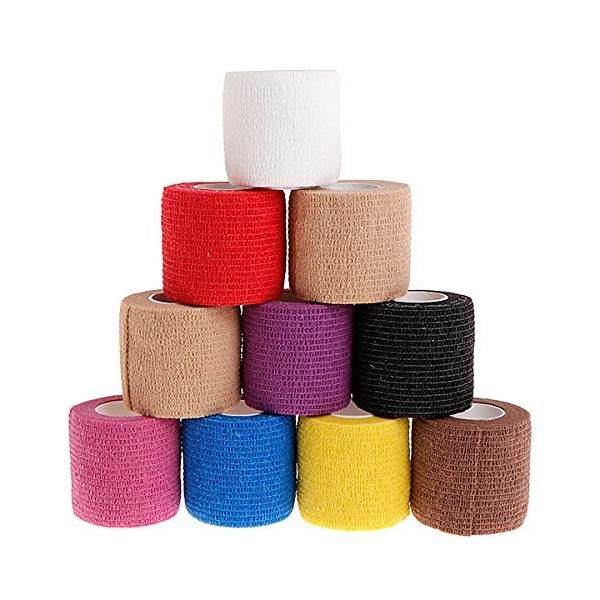 LDA Get Fresh 10pcs Sport jetable Tattoo Tattoo Wrap Auto-adhésif élastique Bandage Grip