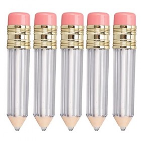 Tube de Brillant à Lèvres Vide, Contenant de Brillant à Lèvres en Forme de Crayon Mignon Transparent Portable 5pcs 5ml pour l
