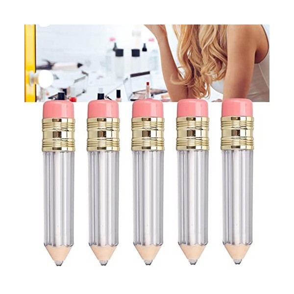 Tube de Brillant à Lèvres Vide, Contenant de Brillant à Lèvres en Forme de Crayon Mignon Transparent Portable 5pcs 5ml pour l