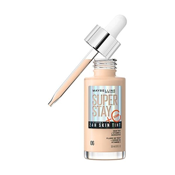 Maybelline New York - Fond de Teint Fluide - Glow & Soin de la Peau - À la Vitamine C - Longue Tenue 24H - Formule Vegan - Su