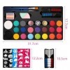 Mkitnvy Peinture Corporelle pour Le Visage, Palette de Maquillage pour Enfants 20 Couleurs Peinture Visage avec 5 Pinceaux, 4