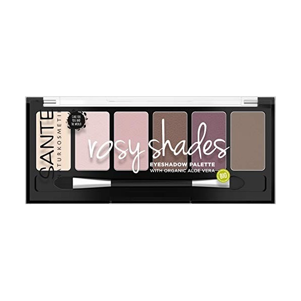 SANTE Naturkosmetik Palette de fards à paupières Rosy Shades 6 g Palette de fards à paupières 6 nuances de rose assorties Tex