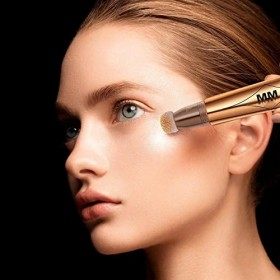 Baguette surligneur,Bâton bronzant scintillant avec applicateur coussin | Produit de maquillage pour le visage et le corps im