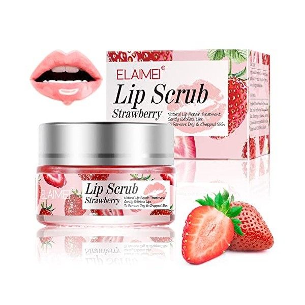 Exfoliant pour les Lèvres, Lip Scrub, Gommage pour les Lèvres, Soins des Lèvres Masque Supprimer la Peau Morte, Estompe Rides