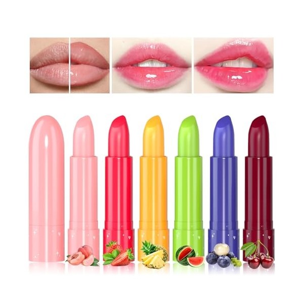 Likesing 6 Pièces Lot Rouge a Levre Fruit Magique Jelly Lipstick Rouge Levre Mat Longue Tenue Baume a Levre Teinté Brillant à