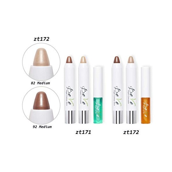 BeVe - Huile à lèvres, correcteur et crayon pour contouring végans